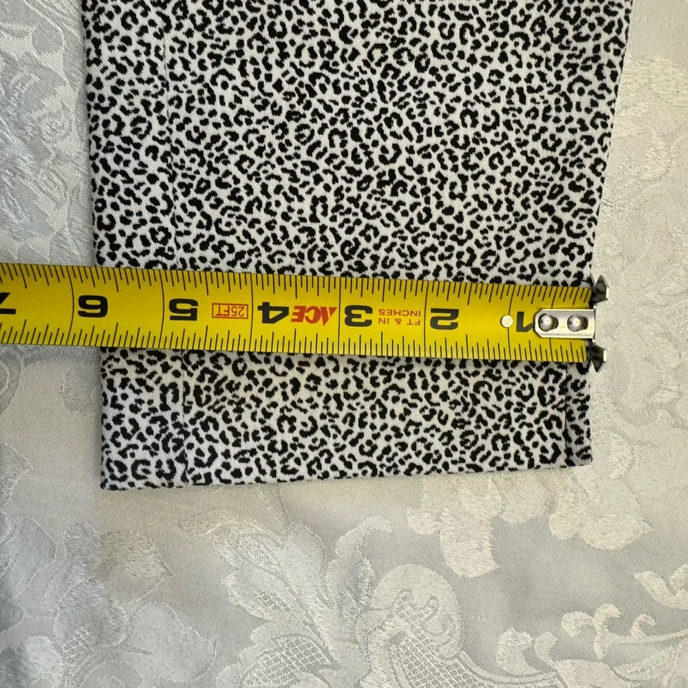 Michael‎ Kors L Super Skinny Ankle Pull On Stretch Pant Black White Animal New
